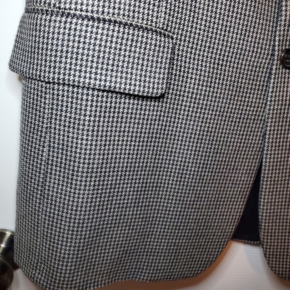 Vintage Hickey Freeman 40R Men's Camel Hair Gingham Check Suit Jacket Blazer - Picture 5 of 12